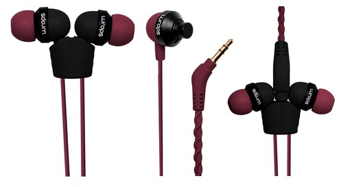 Wraps In Ear-Wristband Earphones Headphones Wearable, 3.5mm Jack-Braided-Crimson - Picture 4 of 24