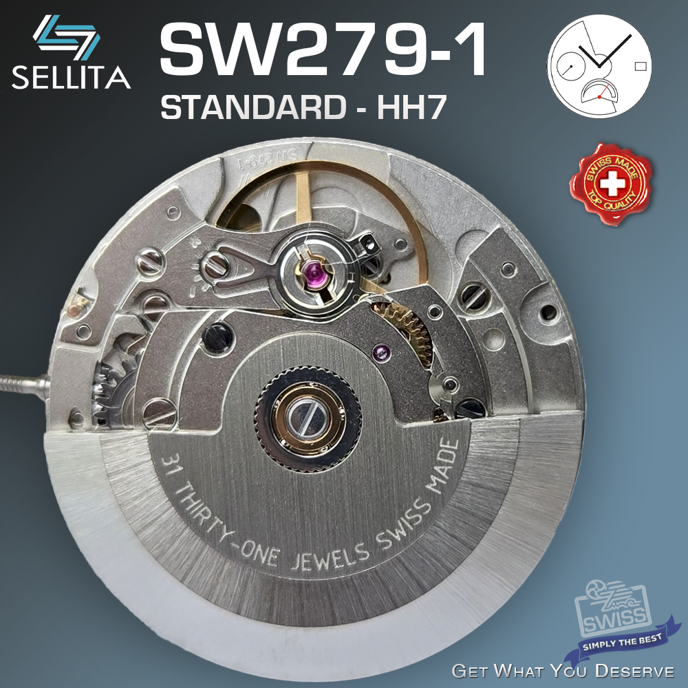 MOVEMENT AUTOMATIC SELLITA SW279-1 HH7, DATE, SMALL SECOND 9H