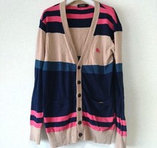 BURBERRY BLACK LABEL Multi-stripe Cardigan Men's knitwear size M USED From JAPAN