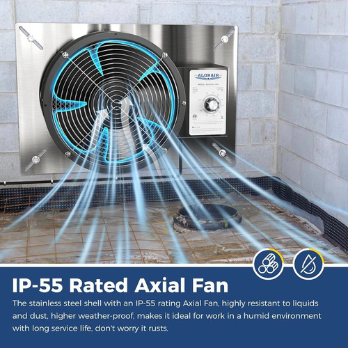 ALORAIR VentirPro 720S Stainless Exhaust Fan Ventilator Basement or Crawl Space - Picture 3 of 9