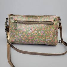 Patricia Nash Multi Floral Leather Zip Crossbody Small Handbag