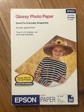 Original Epson Glossy Photo Paper 4x6, 50 Sheets **NEW & SEALED**