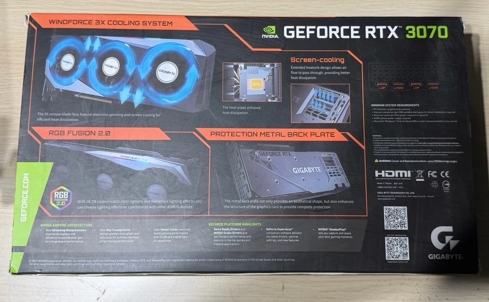 GIGABYTE GeForce RTX 3070 Gaming OC 8G Grafikkarte, GV-N3070GAMING OC-8GD Card - Bild 2 von 4