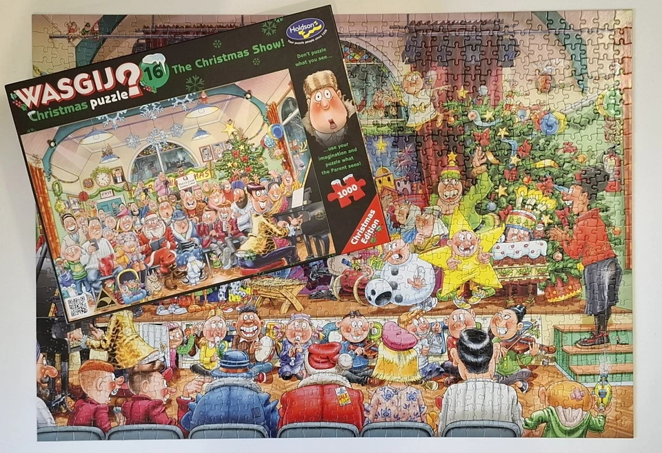 Wasgij No 16 The Christmas Show! 1000 Piece Jigsaw Puzzle Complete & Like New! - image 3 of 4