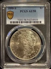 1890-S San Francisco Mint Morgan Silver Dollar PCGS Gold Shield AU58 Better Date