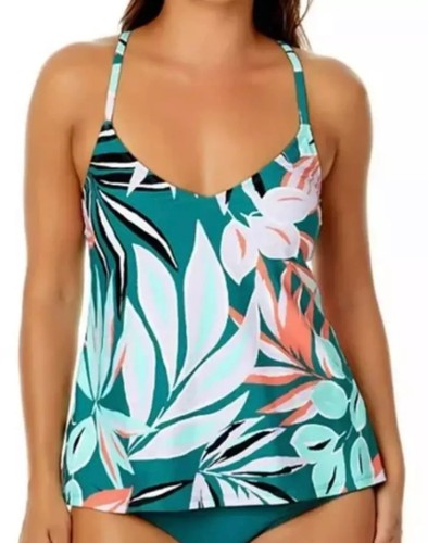 Anne Cole Women’s Tankini Swimsuit Top, UPF 50, Zesty Tropical Size Small NWT - Picture 2 of 14