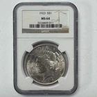 1923 $1 Peace Silver Dollar NGC MS64 US Coin