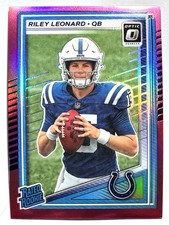 RATED ROOKIE CARD RILEY LEONARD Colts 2025 Donruss Optic PINK HOLO PARALLEL #255