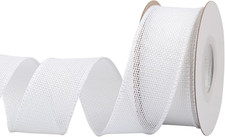 Burlap Wired Edge Ribbon 1.5 Inch X 10 Yards, White, Ideal for Crafting, Gift W