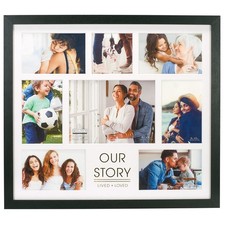 Malden 8 Opening Collage Picture Frame Matte MDF Wood Charcoal Gray