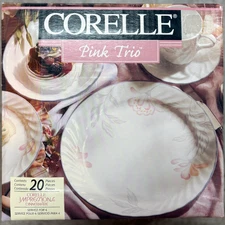 New Corelle Pink Trio 20-Piece Dinnerware Set 6017655