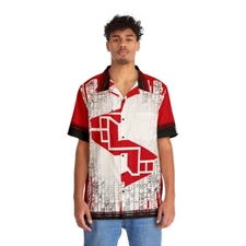 Adult Artistic AI Art Striped Semi Dress Shirt