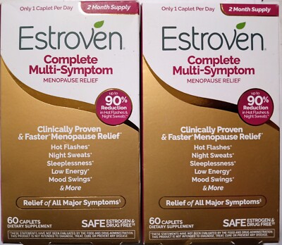 2 ESTROVEN COMPLETE MULTI-SYMPTOM MENOPAUSE RELIEF SUPPLEMENT 60 X2 120 CAPSULES