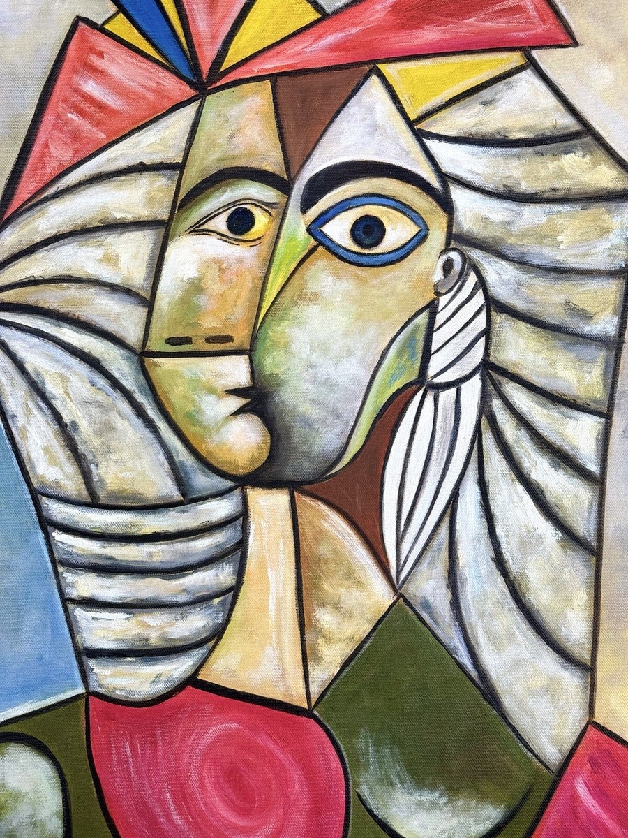 PICASSO 油絵アート Pablo Picasso (Handmade) Oil On Canvas Signed & Stamped