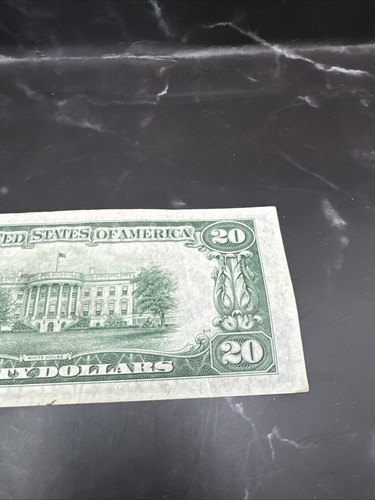 1934 $20 Dollar Bill Federal Reserve Note Philly Light Green Seal Lucky 777 - Picture 8 of 9
