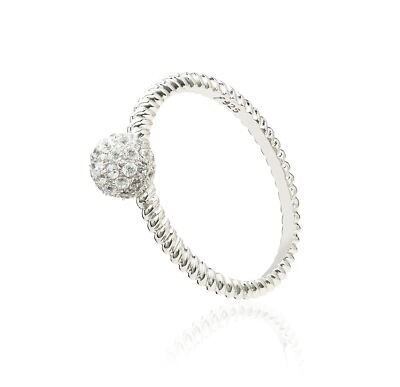 Eye Candy Damen-Ring 925er Sterlingsilber Kugel Zirkonia Gr.52 ECJ-RG0086