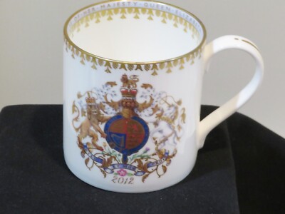 Queen Elizabeth ll Diamond Jubilee Cup Mug Royal Collection 22k Gold