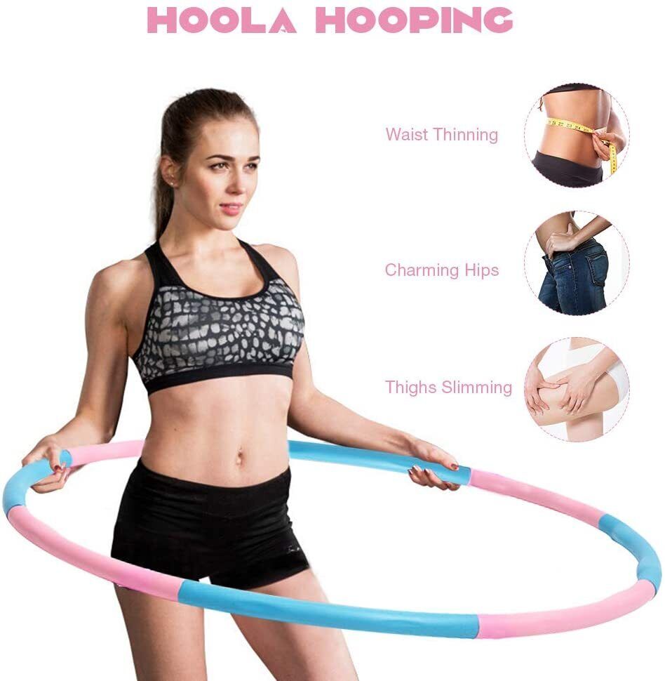 Hula Hoop Reifen Fitness Ring Bauchtrainer Training 8 Teile Massage Schaumstoff