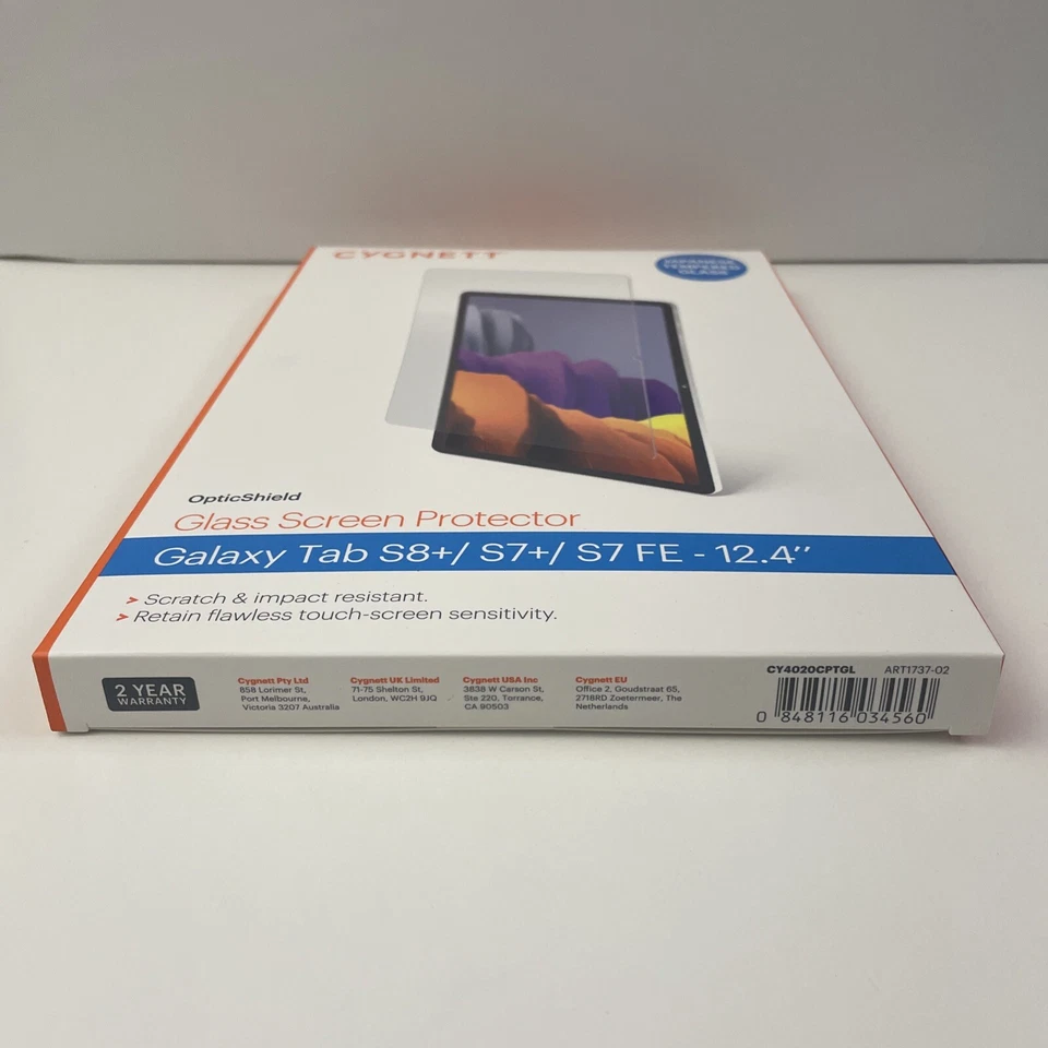 12.4 Inch Glass Galaxy Tab S7+/S7 FE/S8+ Cygnett OpticShield Screen Protector - Image 4 of 4