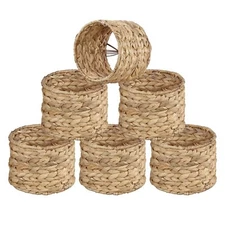 Aspen Creative 50504-6, Water Hyacinth Chandelier Clip-On Drum Shade, 5" Top ...