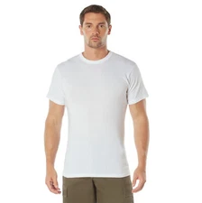 Rothco Solid Color T-Shirt with Cotton / Polyester Blend - White - Size - L