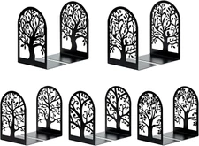 Happyhapi Book Ends, Metal Bookends for Shelves, Modern Tree Book Ends Decorativ