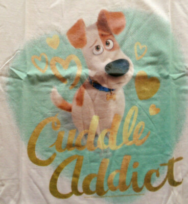 Damen oversized T-Shirt Walt Disney  PETS CUDDLE ADDICT weiß NEU Gr. S  Sommer 