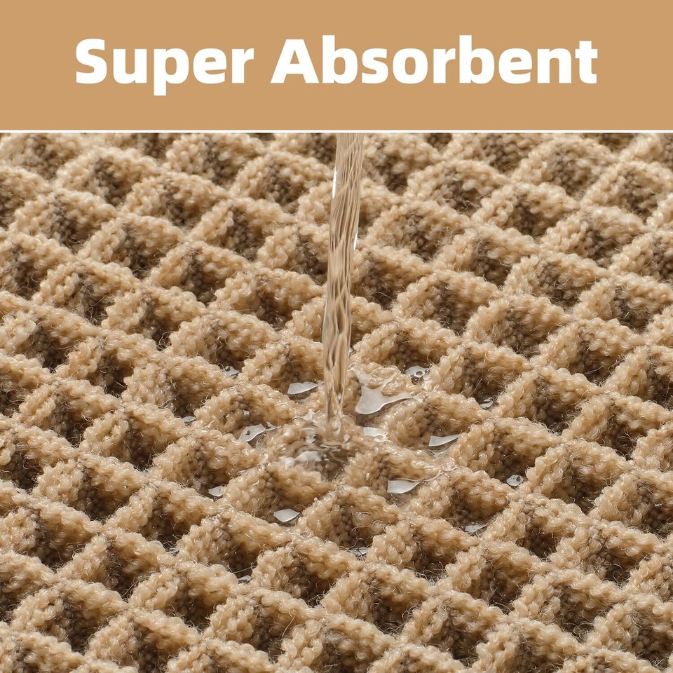 PADOOR Waffle KitchenRugs Sets of 2 Kitchen Rugs Non Slip Washable