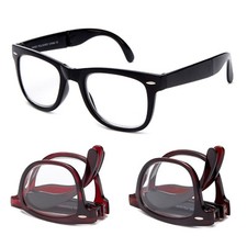 Foldable Reading Glasses Retro Folding Reader in Case 50MM Pocket Size Portable