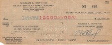 William Boyd- Signed Vintage Bank Check (Hopalong Cassidy)