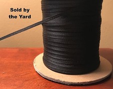 BLACK Ribbed Polyester Grosgrain Ribbon in 1/8 Inch 3mm Width SOLD BY THE YARD