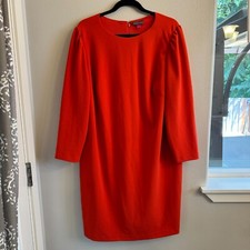 Vince Camuto 2X Shift Dress Womens orange long sleeved