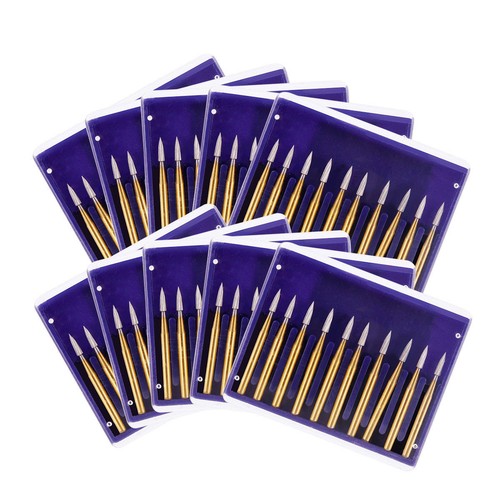 10 Pcs Dental Carbide Tungsten Trimming Finishing Polishing FG Burs Round/Flame - Picture 26 of 194