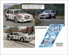 DECALS 1:24 LANCIA DELTA S4 MARTINI TOIVONEN BIASION ALEN RALLY MONTECARLO 1986