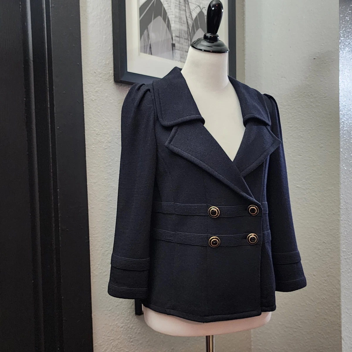 Navy knit deals blazer