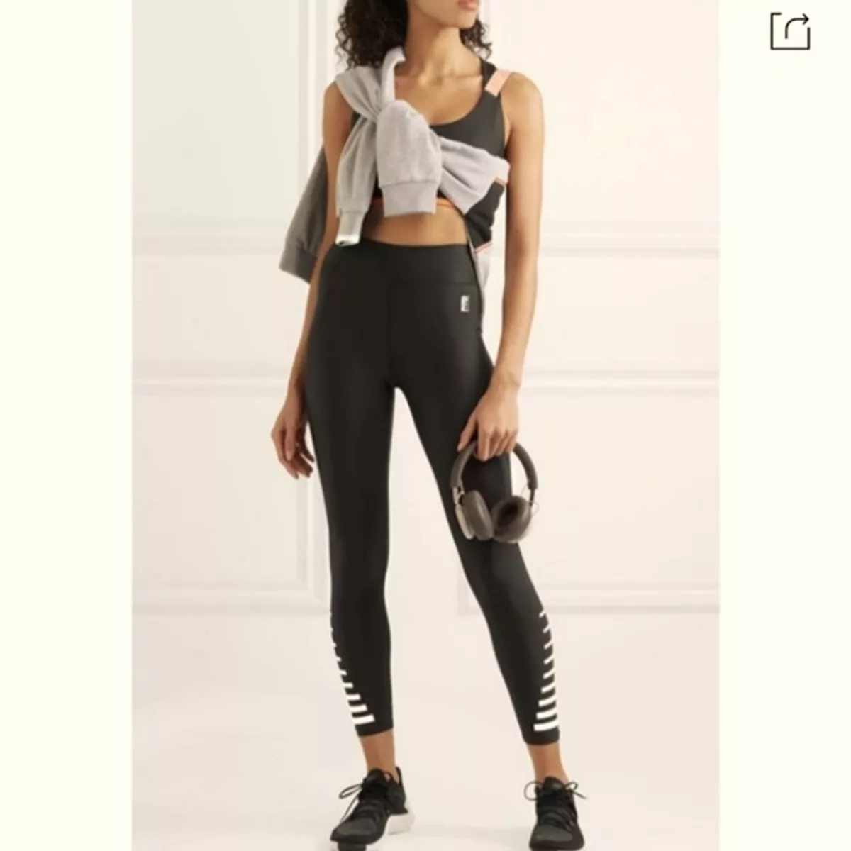 P.E NATION Resurgence Cropped Black and White Printed Leggings