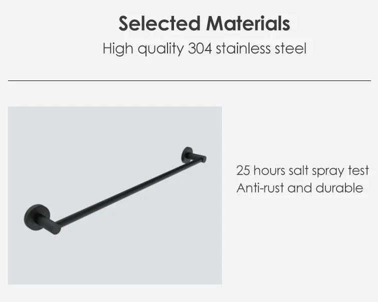 Jomoo Toallero Individual Accesorios Baño Negro Mate Foto 4 de 4