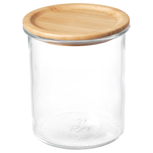 IKEA 365+ Jar with lid, glass/bamboo, 1.7 litre New  - Afbeelding 1 van 3