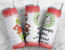 100 THAT GRINCH CHRISTMAS SHIMMER IRIDESCENT 20 OZ STAINLESS STEEL TUMBLER CUP