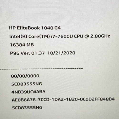 HP EliteBook Folio 1040 G4 14" FHD | i7-7600U 2.8GHz | 16GB RAM | No SSD | Boots - Picture 2 of 7