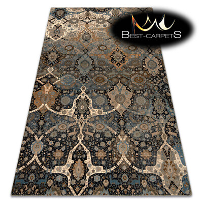 Orientalische NATURWOLLE Teppiche ''SUPERIOR'' KIRMAN Cognac Beige Beste Qualität
