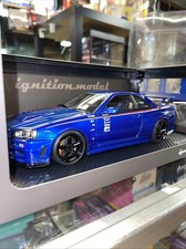 Ignition Model 1/18 NISSAN SKYLINE GT-R R34 NISMO R-TUNE Bayside Blue IG1827