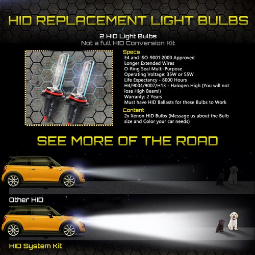 35W 55W HID Xenon Replacement Light Bulbs H1 H3 H4 H7 H11 H13 9003 9005 9006 - Picture 2 of 11
