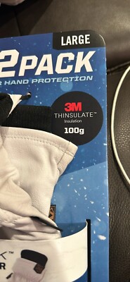 2 Pair Mechanix Winter Leather Gloves Large