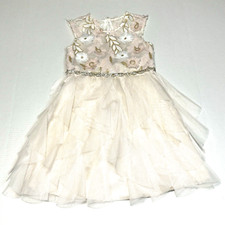 Rare Editions dress girl 6X pink floral embellished texture tulle holiday formal