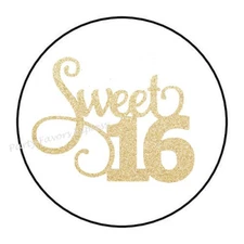 SWEET 16 ENVELOPE SEALS LABELS STICKERS PARTY FAVORS