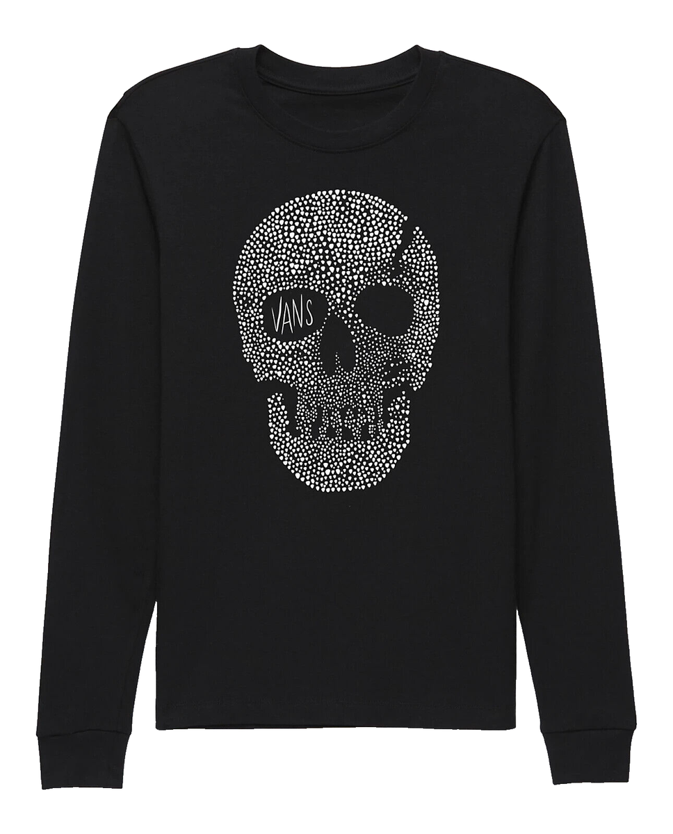 Vans Women's Black Crystal Skull BFF Long Sleeve T-Shirt