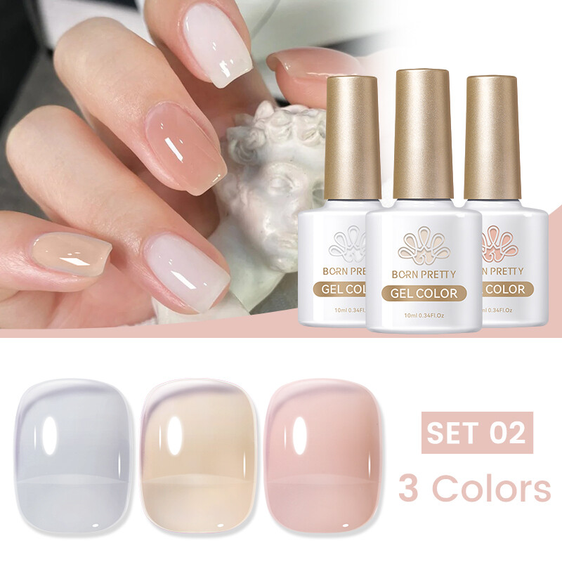 BORN PRETTY Jelly Nude Gel Nagellack 10ml Translucent Soak Off UV Nagellacke - Bild 144 von 157