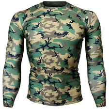 BTOPERFORM [FX-111W] Skin Tight CAMO Compression Under Baselayer Rash guard MMA