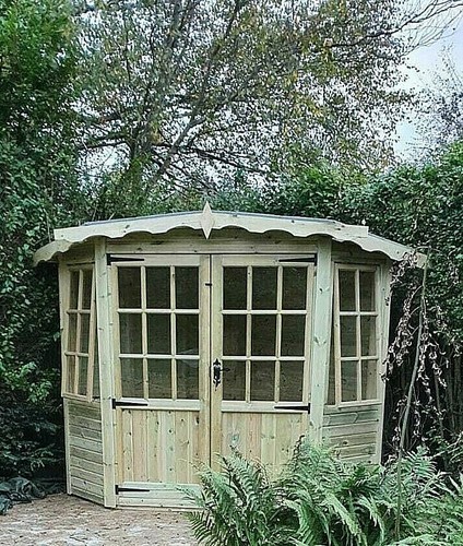 6X6 CORNER HOUSE SUMMERHOUSE GARDEN ROOM OFFICE HEAVY DUTY TANALISED TREATED - Picture 4 of 12